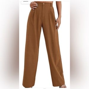 Tan Wide Leg Trousers
